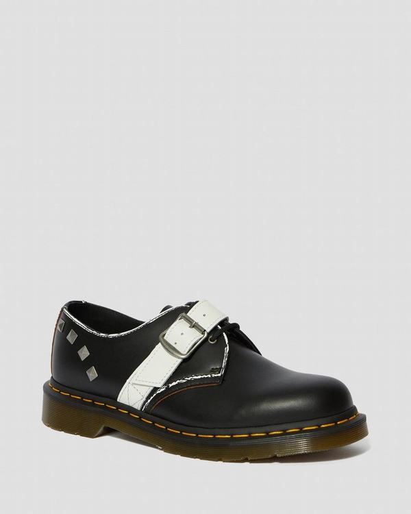 Dr Martens Dámské Polobotky 1461 Zambello Stud Černé Bílé, CZ-387615